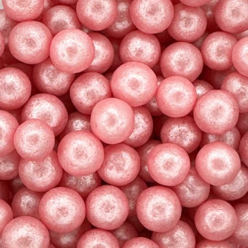 A Pinch Of - Pearls - Shimmer Jumbo Pink Cake Topper Sprinkles - 30g Edible Shimmer 7mm Ball Cupcake Decorations - Weddings, Christenings & Valentines