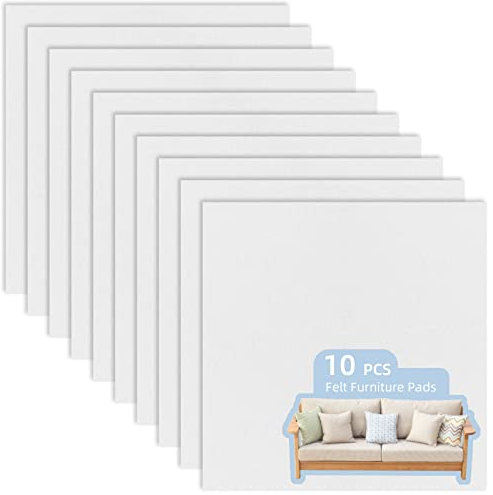 10 Stück Große Möbel Filzgleiter Selbstklebend, Filzgleiter zum Zuschneiden Filzmatte Selbstklebend 3mm, Filzkleber für Stühle, Möbelgleiter für Schwere Möbel (20×20cm, Weiß)