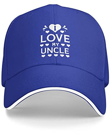 KWQDOZF I Love My Onkel-Mütze für Herren und Damen, modische Baseballkappe, Papa-Mütze, Sommermütze, Verstellbarer Sonnenhut