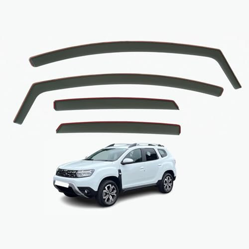 Set mit 4 Windabweisern, kompatibel mit Dacia Duster MK2 2018 2019 2020 2021 2022 2023 Modellen.