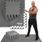 Miweba Sports Bodenschutzmatte BS50 | Sportmatte 1,7 m² - Set 18-teilig - 34 x 34 x 1 cm - Puzzlematte - Gymnastikmatte - Fitnessmatte - Turnmatte - Trainingsmatte - Bodenmatte (BS50 Grau)