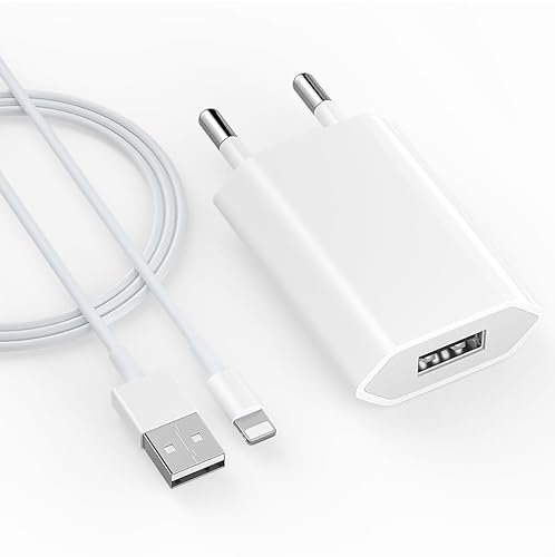 Ladekabel für Phone 8 7 6 6S 5 5S 5C Plus SE X XS XR 11 12 13 14 5W 5V 1A Ladegerät USB Schnellladekabel Adapter Ladeadapter Netzteil mit Kabel