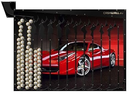 Cashwall - Wandspardose für ganze Jahr - 365 € Spare - 1 Euro - Geld Sparen Challenge | Spardose Nicht zum öffnen - Auszahlung bei vollständiger Füllung | Zum Aufhängen - Für Erwachsene und Kinder