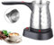 WIYETY Electric Turkish Coffee Machine, 500 ml Stainless Steel Turkish Coffee Maker with Foldable Handle, Turkish Mocha Cooker, for Family, Office - 600 W - Silver