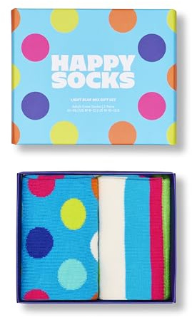 Happy Socks lustige Geschenkboxen - bunte Socken aus Baumwolle mit lustigen Motiven - Klassische geometrische Motiver, Polka Dot, Streiffen