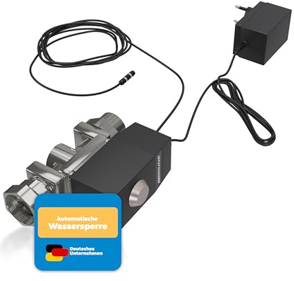 BRUNE Wasserwächter zur Kontrolle der Wasserzufuhr - mit eigenständigem Magnetventil und anthrazit Gewindeanschluss. Made in Germany