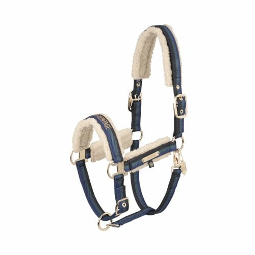 Eskadron Heritage Halfter Double Pin Teddyfleece, Größe:Pony 1, Farbe:Black - Vintage Green - True Blue