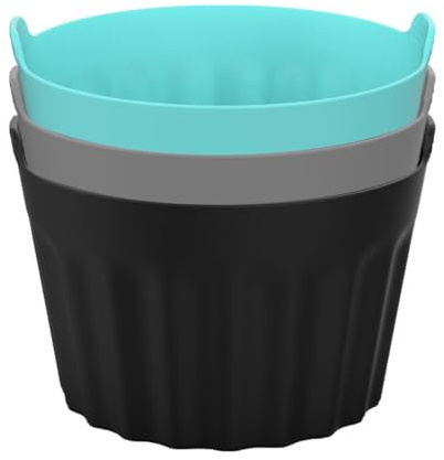 Beschichtung für Luftfritteuse | 3 kleine Silikonbecher zum Pochieren von Eiern | Antihaft-Silikonbecher zum Pochieren von Eiern | Hitzebeständiger Eierbecher für Luftfritteuse