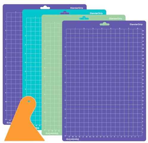 Schneidematte für Cricut Joy Xtra - 4 Stück Ersatzkleber Klebrige Schneidematten 21,5x30,5cm,Ersatz-Zubehör für Cricut,Selbstklebende Cutting Mat Vielfalt haftend(StandardGrip,LightGrip,StrongGrip)
