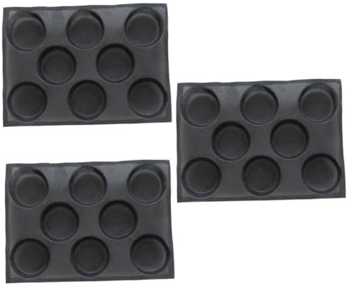 MOTHNUR 3piezas Molde De Silicona Antiadherente Para Panecillos Para Hornear Hamburguesas Resistente y Saludable Color Negro