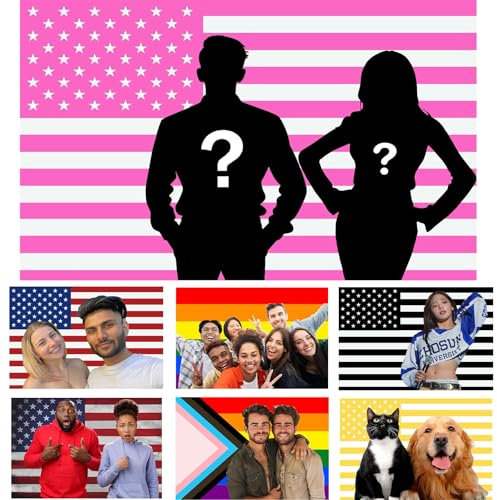 Personalisierte Amerikanische Flagge, Flagge Selbst Gestalten Rosa Amerikanische Flagge, Amerikanische Flagge mit Ihrem eigenen Text/Foto/Logo für Festival, Geburtstag, Party, Wohnzimmer
