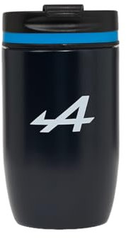 Castore Tasse de voyage officielle Alpine F1, tasse à café isotherme avec couvercle, noir et bleu