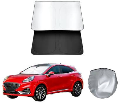 ASZSK Parasol Parabrisas para Ford Puma MK2 2020-2025, con Bolsa de Almacenamiento, Bloqueo UV, Aislamiento térmico, Cubierta para Parabrisas