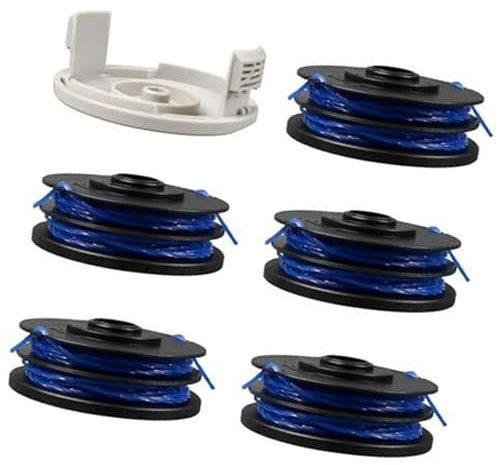 Wivplex Rasentrimmer-Spulenfaden, for Ryobi, RAC123 5132002671, 1,6 mm x 8,3 m Rasentrimmer-Spulenfäden, for Ryobi, RLT4027, RLT4125, RLT5027, RLT6030, RLT5127, RLT6130-5132002670 (5 Spulen + 1 Abdeck
