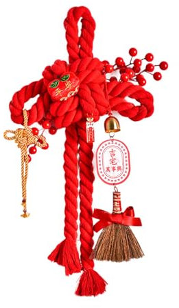 Klaisy Baumwollseil Geflochtenes Glück Knoten Ornament Chinese Neujahr Segen Knoten Für Haustür Hauswarming Dekoration