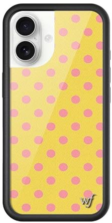 Wildflower Schutzhüllen – kompatibel mit Apple iPhone 17, schützender schwarzer Stoßfänger, 1,2 m Falltest-Zertifiziert, für kleine Unternehmen, Punkte, ästhetisch, trendig, niedlich, gepunktet, Rosa