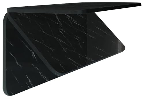 Platzsparender Wand-Klapptisch aus schwarzem Holz, schwimmender Schreibtisch, kompakt, faltbar, Wandschreibtisch für Zuhause, Büro, Esszimmer, Waschküche (60 x 50 cm)