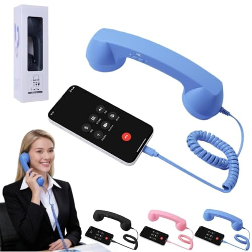Retro-Telefonhörer 2026 Für Mobiltelefone, Handy-Empfänger Mit Mikrofon Und Lautsprecher, Festnetztelefon-Hörer Im Elephone-Stil, Kompatibel Mit iPhone Und Android, Typ-C-Retro