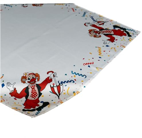 texpot Tischwäsche 85 x 85 cm Druckmotiv Clown mit Schirm Tischdecke