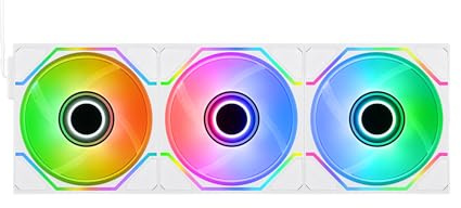 Thermaltake SWAFAN 120 EX Infinity ARGB 140 mm 3er‑Pack Snow | ARGB-PC-Lüfter | MagForce 2.0 Magnetbefestigung | Doppelte Infinity-Spiegel | Wechsellüfterblätter | 140 mm
