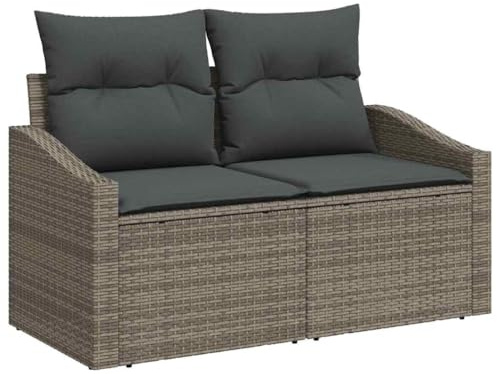 SKTQYQO Modulares Garten-Sofa, 123 x 62 x 69 cm, Polyrattan | Wetterfest, flexible Konfiguration, Stahlrahmen, Sitzfläche 55 x 55 cm