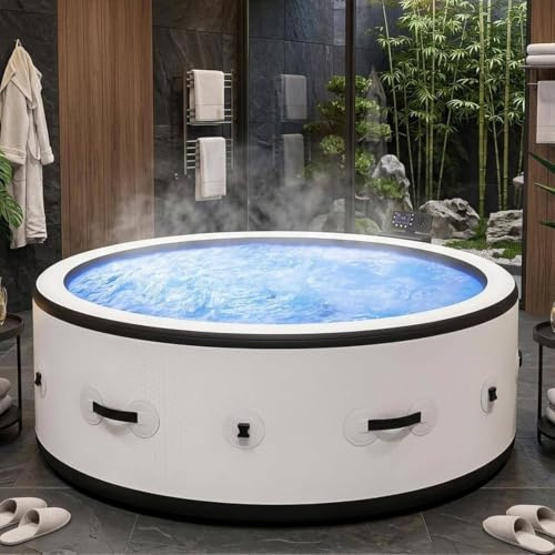 WEIZIIA Whirl-Pool Aufblasbar für 4–6 Personen, 150 Düsen Und 40 °C Heizung | 206 × 71 cm Rund-Spa mit Großem Innenraum, 3 Massageintensitäten Und Isolierter Abdeckung für Längere Wärmespeicherung Daheim