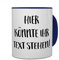 printplanet® - Tasse mit eigenem Text bedrucken lassen - Kaffeebecher mit Wunschtext oder Spruch personalisieren - Becher Blau