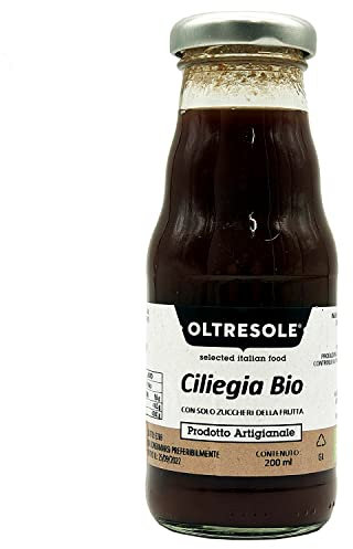Oltresole - Succo di Ciliegia BIO 200 ml - succo di frutta naturale alla ciliegia, con frutta biologica da agricoltura italiana, senza l’aggiunta di conservanti, dolcificanti o aromi artificiali