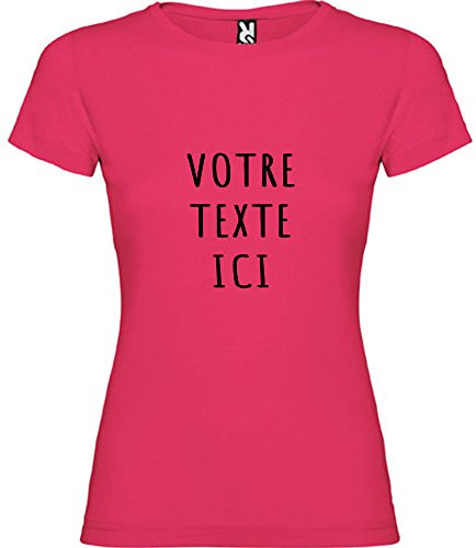 Tip Top Tshirt T-Shirt Femme personnalisé avec Votre Texte - Différentes Couleurs (S, Rose)