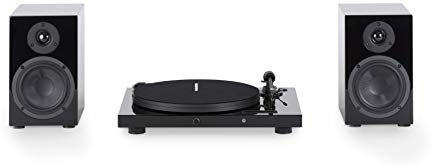 Pro Ject Juke Box E HiFi Set, “All-in-one Plug & Play“ System mit Lautsprecher und BT Audio Streaming (Schwarz)
