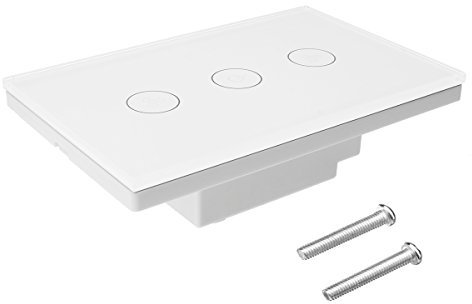 TuToy 400W 10A Wifi Smart Wall Switch Ceiling Fan Controller Touch Panel Compatible with Alexa Google Home