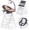 hauck Alpha+ Newborn Set Deluxe - Baby Holz Hochstuhl ab Geburt mit Liegefunktion - inkl. Aufsatz für Neugeborene & Sitzpolster - mitwachsend, verstellbar - Weiß