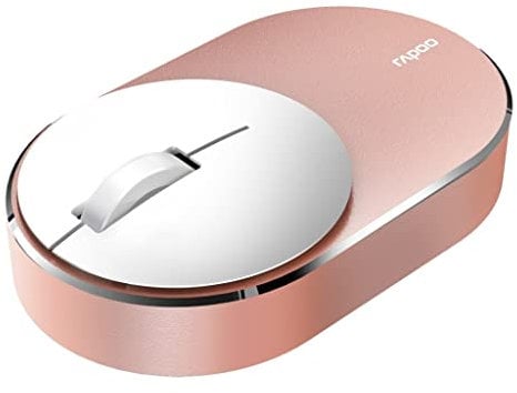 Rapoo M600 Mini Silent kabellose Maus wireless Mouse 1300 DPI Sensor 6 Monate Batterielaufzeit leise Tasten ergonomisch für Links- und Rechtshänder PC & Mac - rose/gold