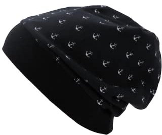 pinkeSterne ☆ Beanie ANKER Mütze Wunschgröße Handmade Schwarz