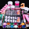 Nail Kit Set Professional Acrylic with Everything, 12 Glitter Acrylic Powder Kit Nail Art Tips Nail Art Decoration, DIY Nail Art Tool Nail Supplies Dry Flower Sticker Acrylic Nail Kit for Beginners