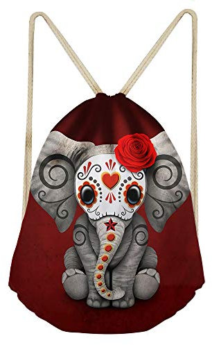 SEANATIVE Sport-Rucksack mit Kordelzug, ethnischer indischer Elefant, leicht, für Fitnessstudio, Yoga, Sting, Tasche, lässig, Outdoor
