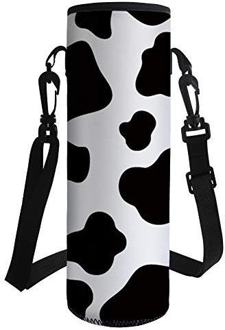 UOIMAG Funda para botella de agua con estampado de vaca, de neopreno, aislada, para exteriores, tamaño pequeño, 500 ml