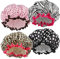 TCOTBE Gorro de ducha impermeable de 4 piezas, gorras de ducha para mujer, gorro de baño elástico reutilizable, protección del medio ambiente, doble capa impermeable