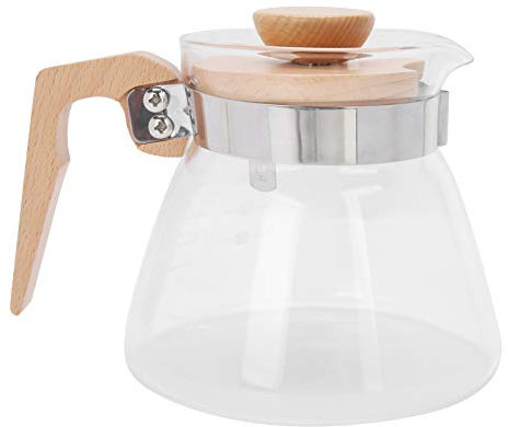 Glas Kaffee Kanne Espresso Kaffee Kanne mit Holz Griff und Milliliter Tee Kannen Behälter für Kaffee und Tee