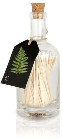 Curator Home Luxury Matches in a Bottle I Long Safety Matches (Ferns)