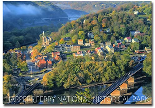 Harpers Ferry National Historical Park, West Virginia Kühlschrankmagnet, Dekorative Magnet, Größe 6,3 x 8,9 cm