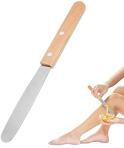 2pcs 8 Dental Plaster Alginate Mixing Spatula Stainless Steel Plaster Wax Knife Mixing Tools with Wooden Handle for Dental Laboratory