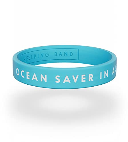 Helping Band - Silikon Armband - Ocean Saver in Action I Größe L/XL I Farbe Blau - Unterstütze WWF-Projekte - Silikonarmband für Herren und Damen - Gummi Armbänder