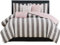 Juicy Couture – Bettwäsche-Set | Cabana Streifen Design | Doppelbett | 5-teiliges Set beinhaltet 1 Bettdecke, 1 Kissenbezug und 3 dekorative Kissen | 100% Mikrofaser Polyester | knitterfrei