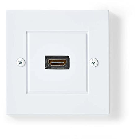 Nedis Single Port HDMI Socket v2.0 Flush Mount Wall Plate Socket, Gold Plated, Supports 4K @60Hz Ultra HD, 18Gbps, ARC, HDCP, 3D, Audio Pass-Thru
