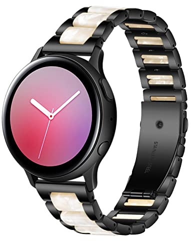 Bracelet de rechange GEPer pour Galaxy Watch 7/FE 6/5 44mm 40mm, Active 2/1 40mm, Watch 42mm/3 41mm - Résine/acier inoxydable 20mm