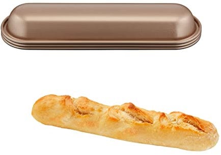Tefal Lot de 3 moules à petite baguette, Revêtement antiadhésif, Démoulage facile, Amovibles et empilables, Rangement facile, Moule à pâtisserie, Creabake J3087304