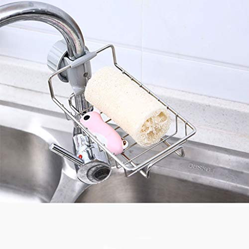 Estante para Platos, Estante para Grifo de Acero Inoxidable, escurridor de Tela, Estante de Almacenamiento para Fregadero no Perforado de Cocina para el hogar, escurridor de Cocina