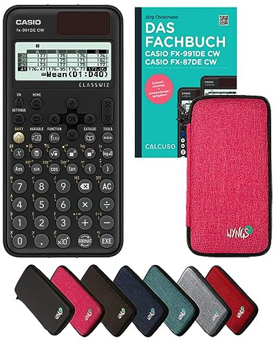 Casio fx-991DE CW con custodia protettiva Rosa e manuale (160 pagine, DIN A5) – Calcolatrice scientifica – Smart Set (Tedesco)