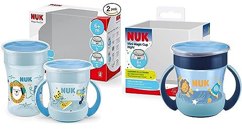 NUK Magic Cup & Mini Magic Cup Trinklernbecher, Duo-Set & Mini Magic Cup Trinklernbecher mit Leuchteffekt | 6+ Monate